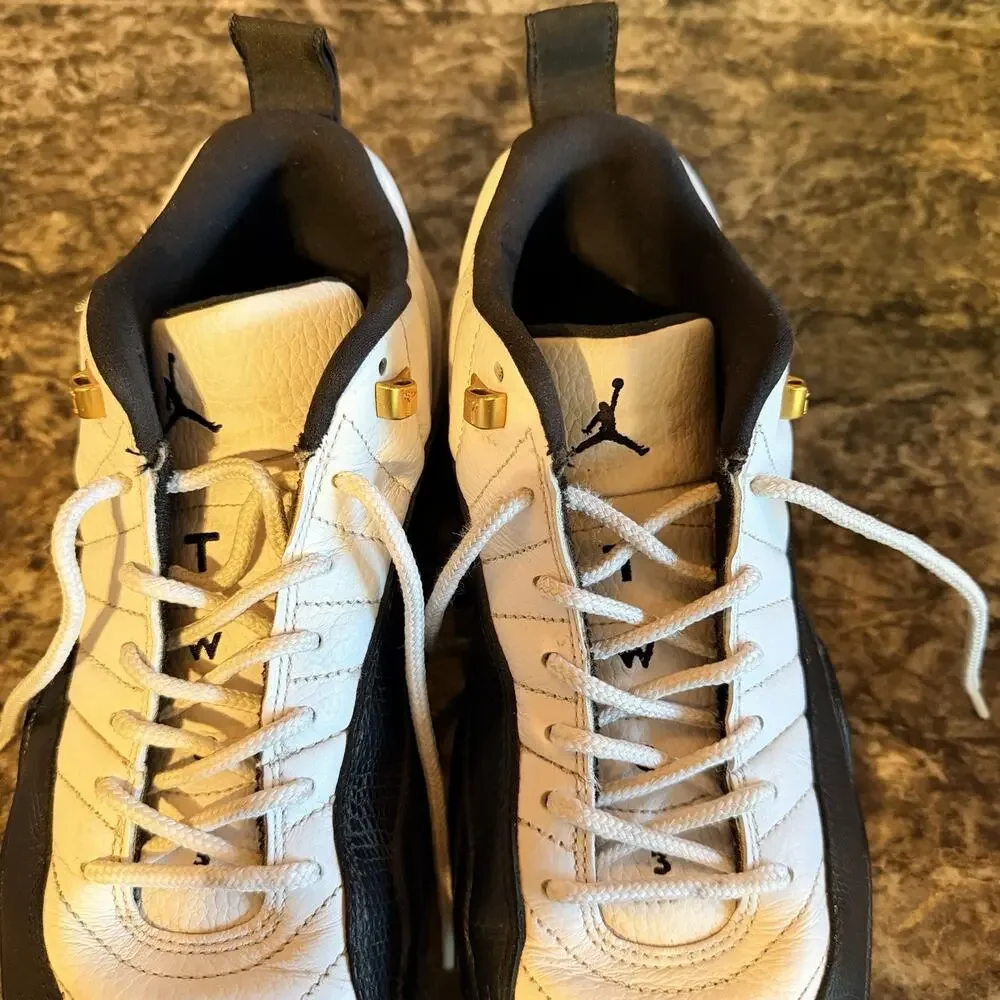 Size 10 - Jordan 12 Low Golf Taxi 2022 Black White Golf Shoes